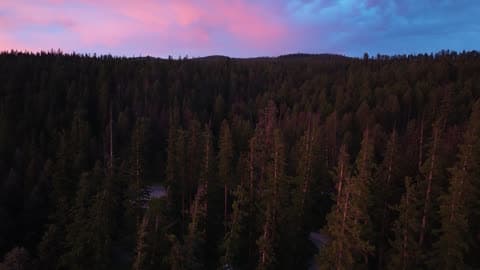 Fiery Sunset Over Seeley Lake, Montana